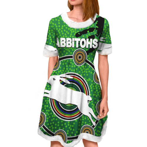 vibe-hoodie-dress-south-sydney-rabbitohs-indigenous-original-rugby-team-christmas-dress
