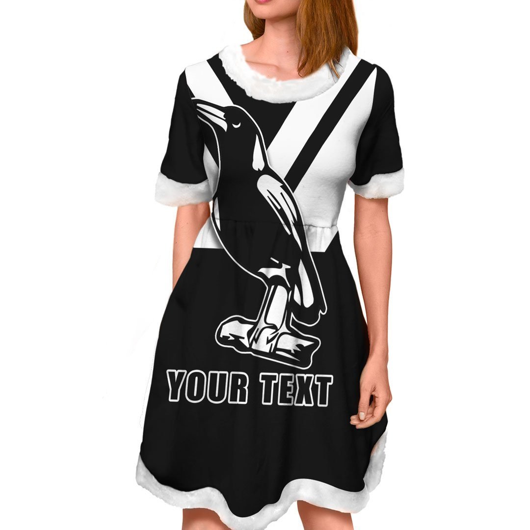 vibe-hoodie-dress-custom-western-suburbs-magpies-christmas-dress