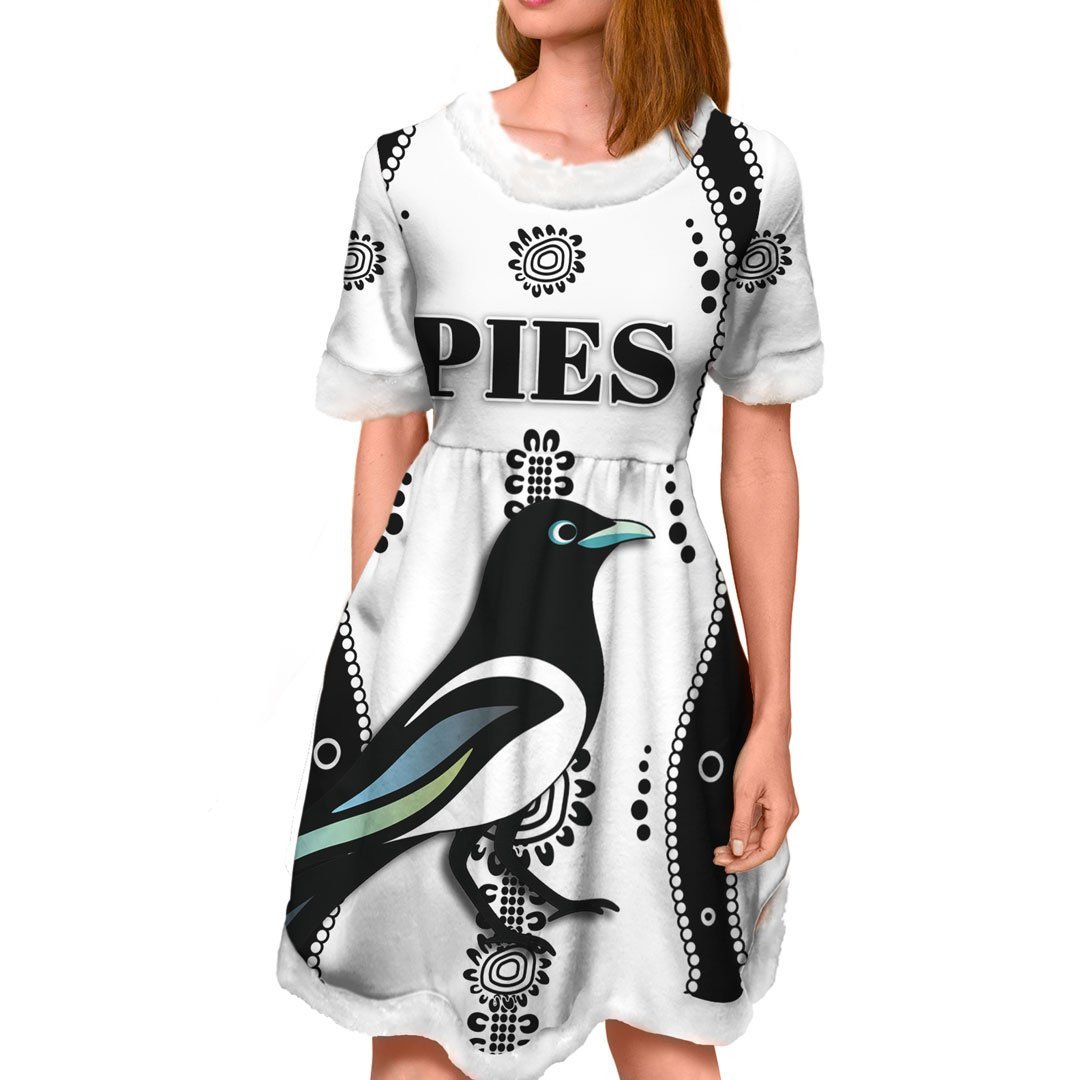 vibe-hoodie-dress-collingwood-magpies-indigenous-victory-white-version-football-team-christmas-dress