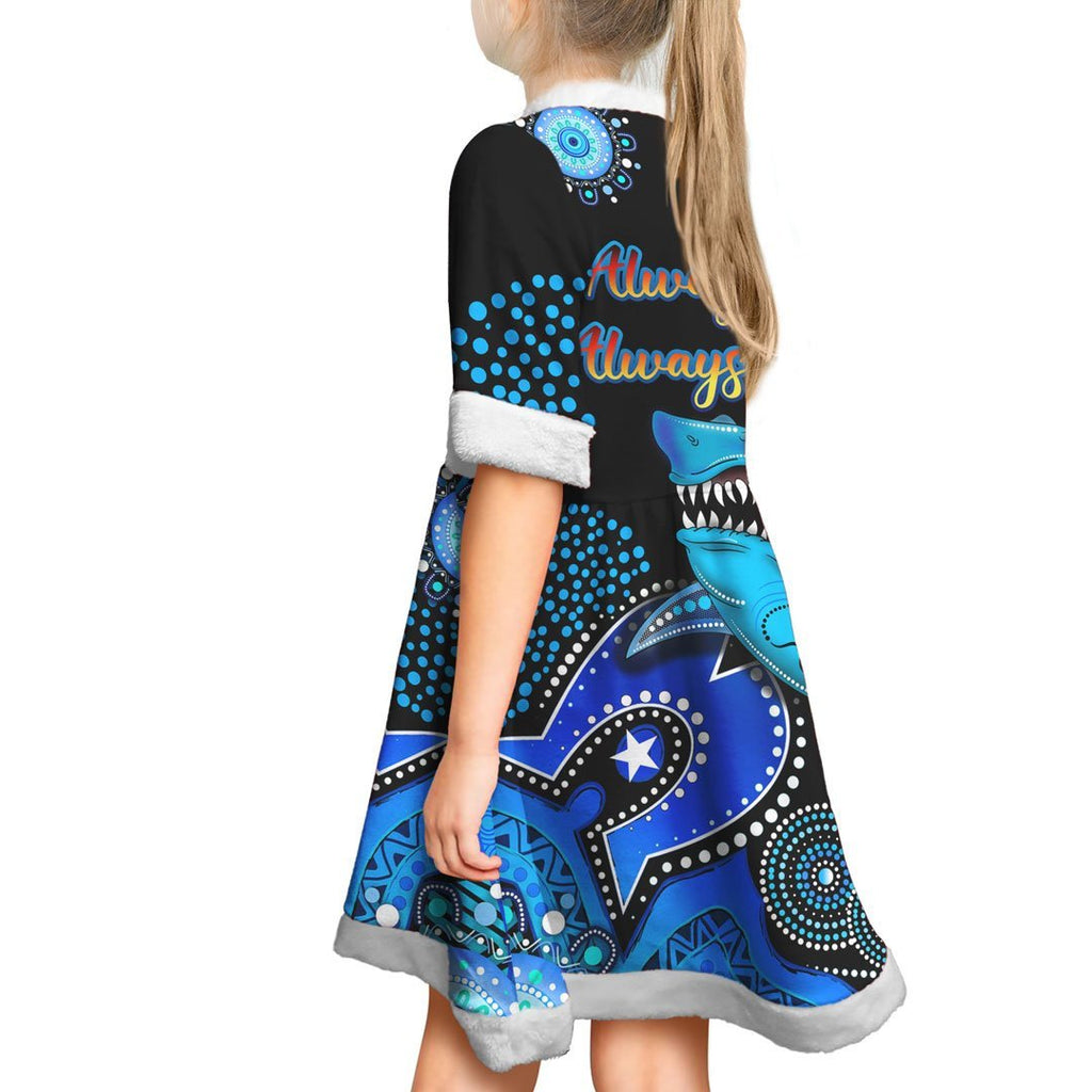 vibe-hoodie-dress-cronulla-sutherland-sharks-naidoc-rugby-team-christmas-dress