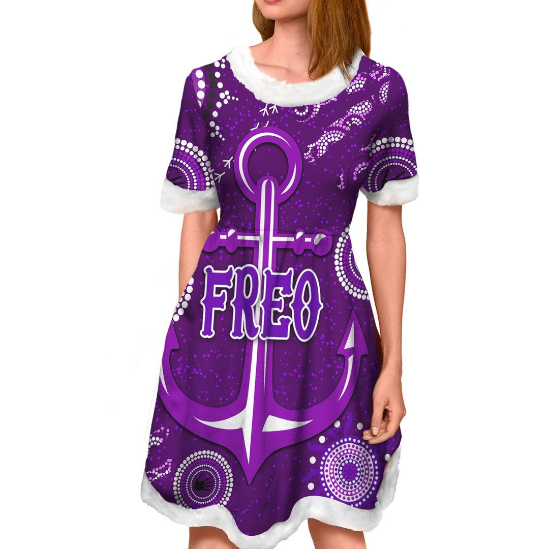 vibe-hoodie-dress-custom-fremantle-dockers-indigenous-violet-football-team-christmas-dress