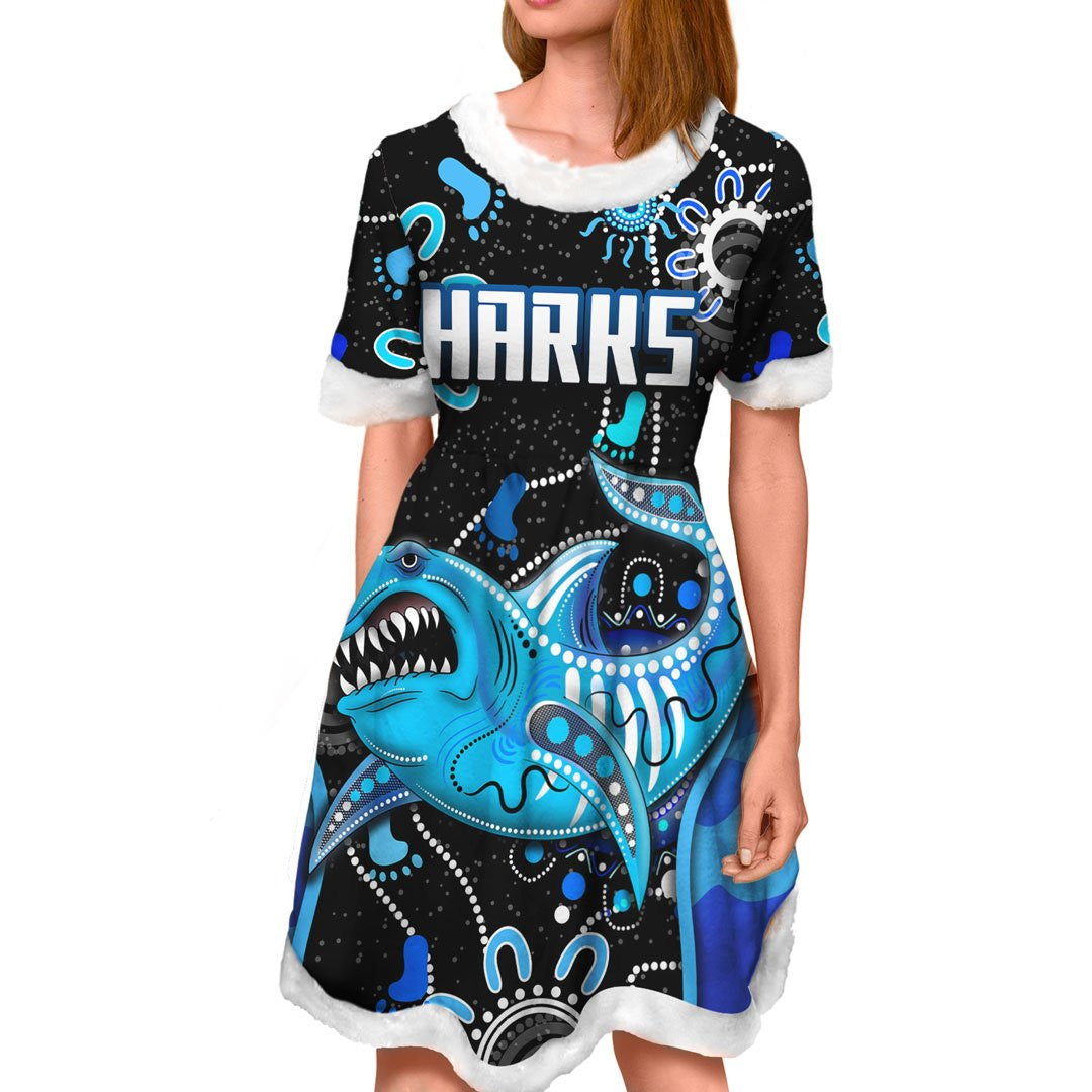 vibe-hoodie-dress-cronulla-sutherland-sharks-indigenous-camo-rugby-team-christmas-dress