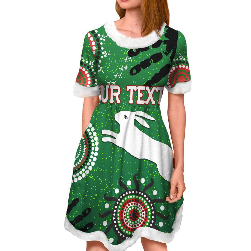 vibe-hoodie-dress-custom-south-sydney-rabbitohs-unique-indigenous-rugby-team-christmas-dress