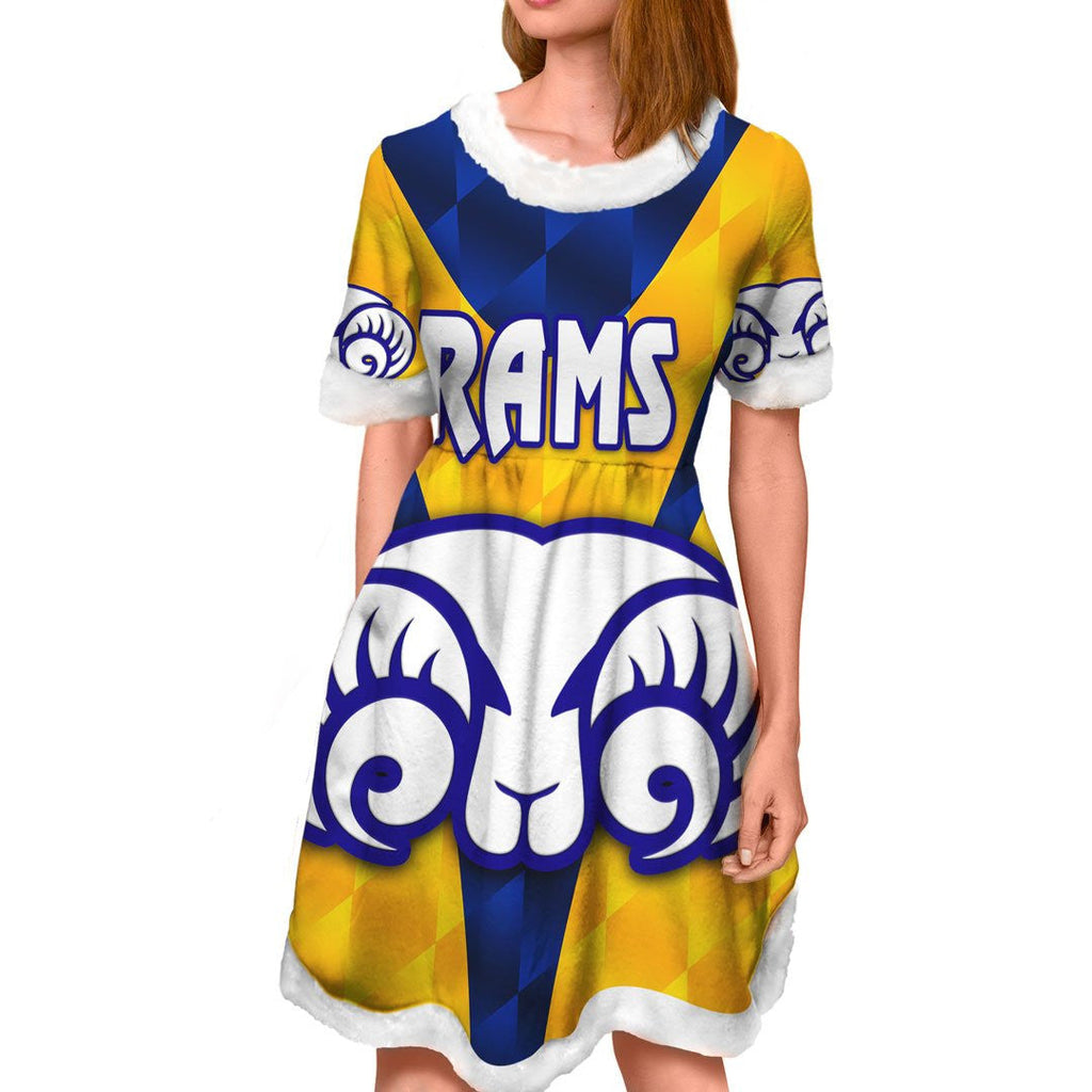 vibe-hoodie-dress-adelaide-rams-yellow-rugby-team-christmas-dress