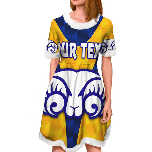 vibe-hoodie-dress-custom-adelaide-rams-yellow-rugby-team-christmas-dress