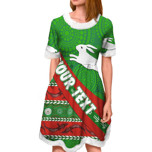 vibe-hoodie-dress-custom-south-sydney-rabbitohs-indigenous-aboriginal-rugby-team-christmas-dress