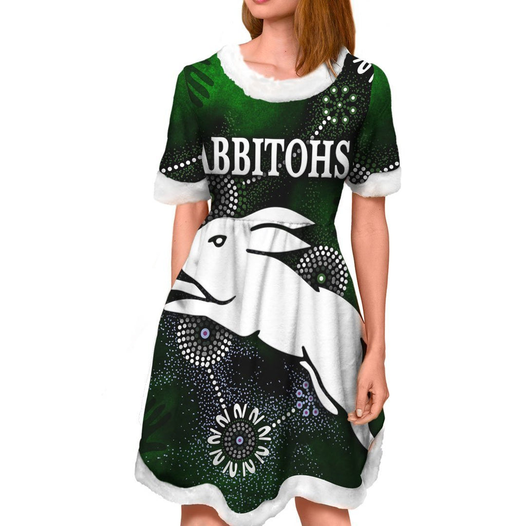 vibe-hoodie-dress-south-sydney-rabbitohs-vintage-indigenous-rugby-team-christmas-dress