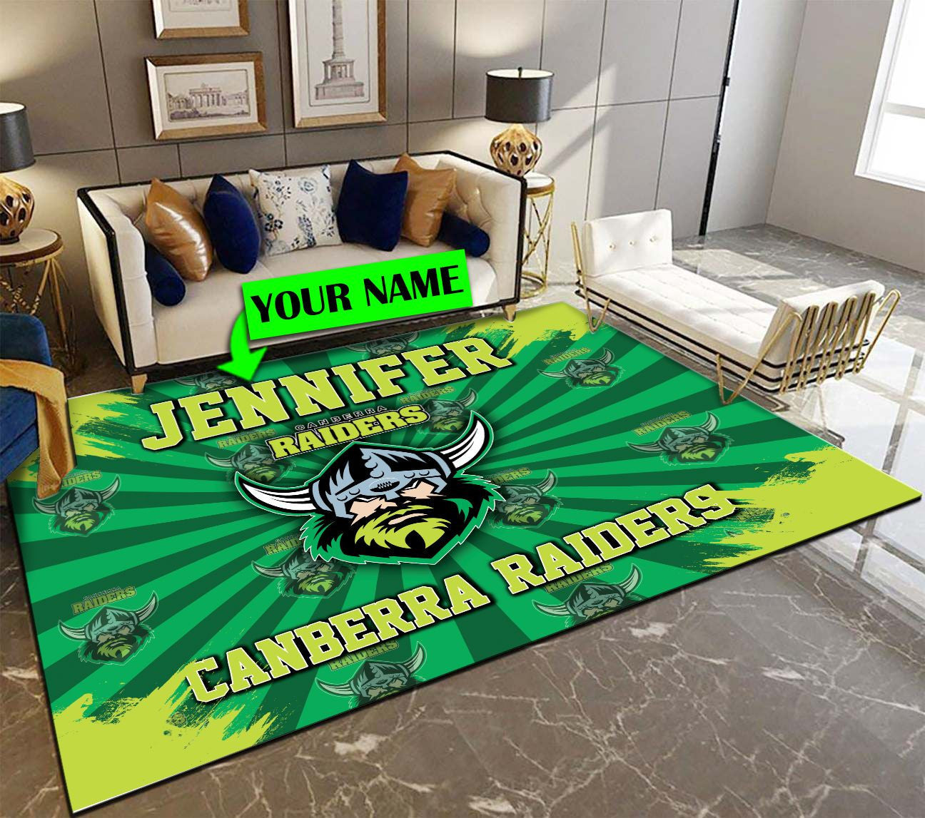 personalized-canberra-raiders-rug-logo