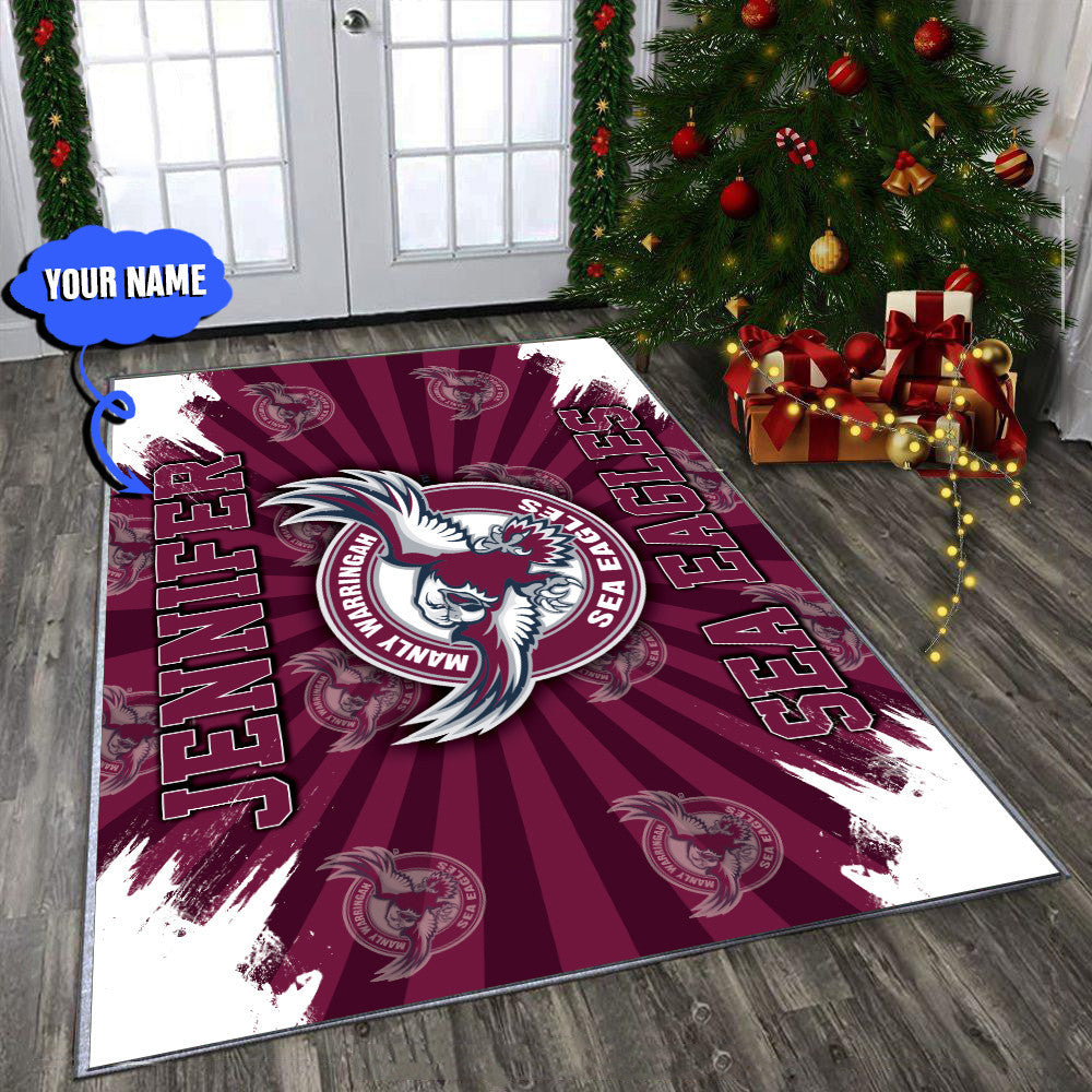 personalized-manly-warringah-sea-eagles-rug-logo