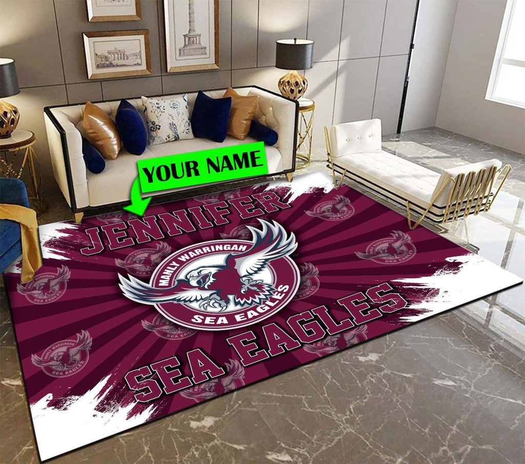 personalized-manly-warringah-sea-eagles-rug-logo