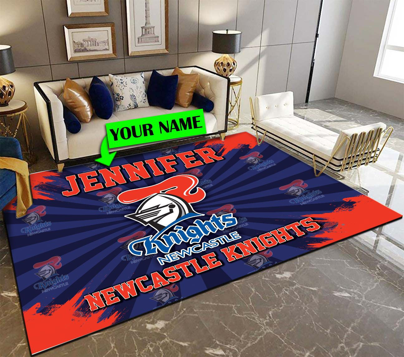 personalized-newcastle-knights-rug-logo