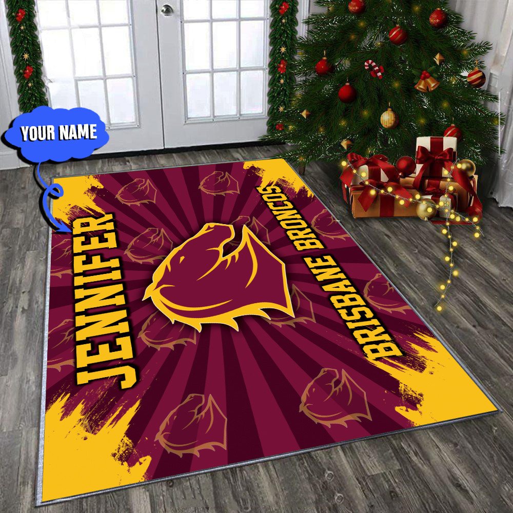 personalized-brisbane-broncos-rug-logo