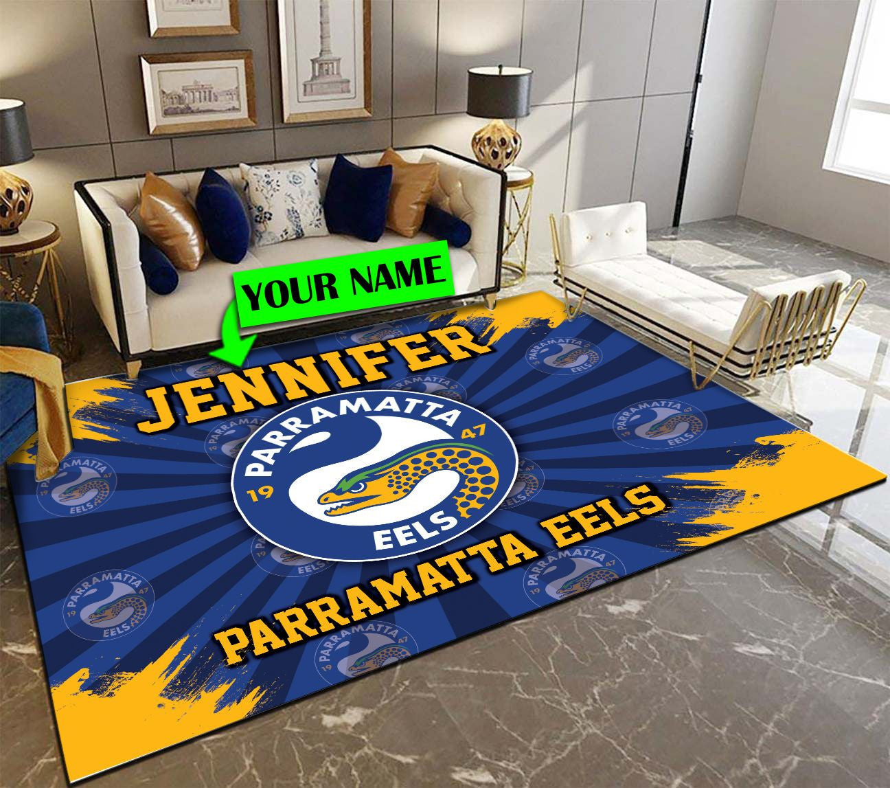 personalized-parramatta-eels-rug-logo