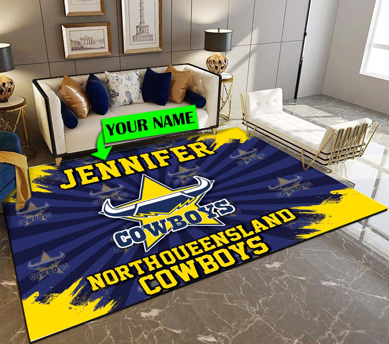 personalized-north-queensland-cowboys-rug-logo