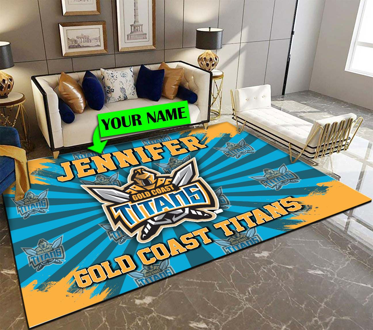 personalized-gold-coast-titans-rug-logo