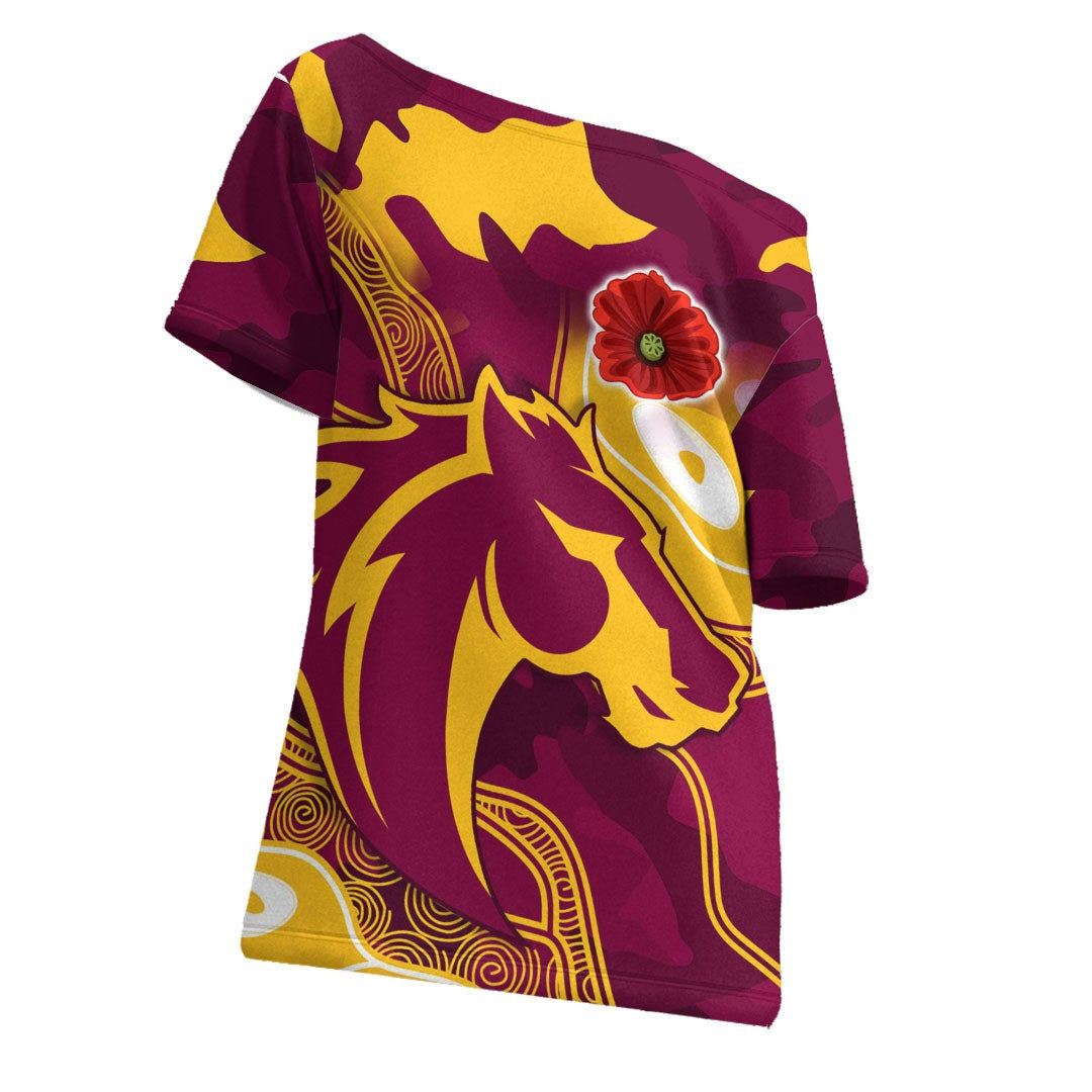 vibehoodie-shirt-brisbane-broncos-anzac-day-lest-we-forget-rugby-team-off-shoulder-t-shirt