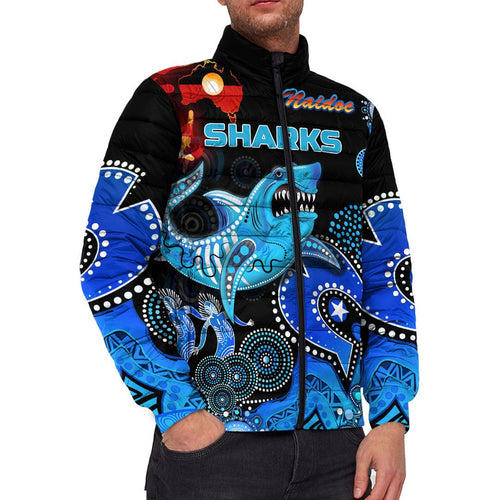 vibehoodie-jackets-cronulla-sutherland-sharks-naidoc-rugby-team-padded-jackets
