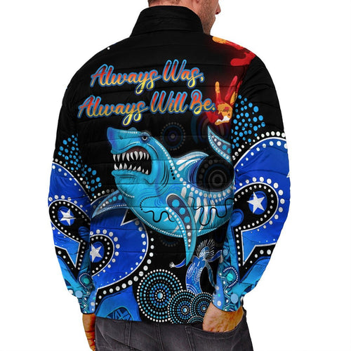 vibehoodie-jackets-cronulla-sutherland-sharks-naidoc-rugby-team-padded-jackets