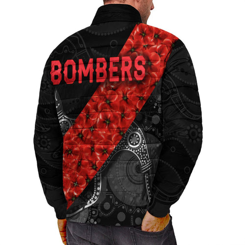 vibehoodie-jackets-custom-essendon-bombers-indigenous-poppy-flower-football-team-padded-jackets