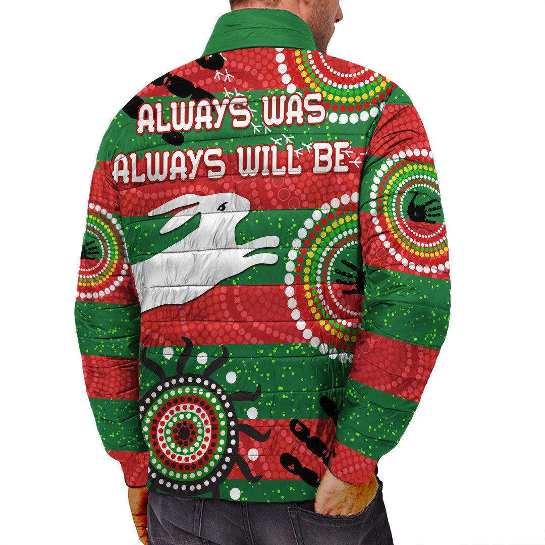 vibehoodie-jackets-custom-south-sydney-rabbitohs-indigenous-naidoc-rugby-team-padded-jackets