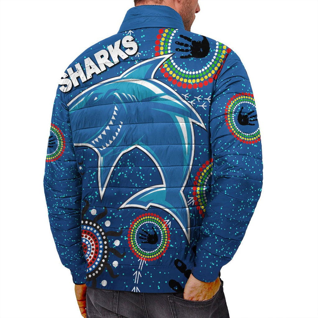 vibehoodie-jackets-custom-cronulla-sutherland-special-indigenous-rugby-team-padded-jackets