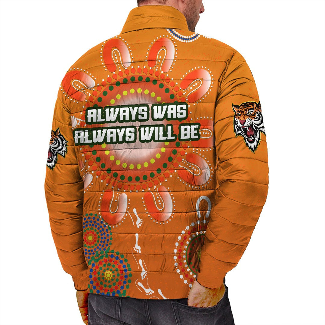 vibehoodie-jackets-custom-wests-tigers-unique-indigenous-rugby-team-padded-jackets
