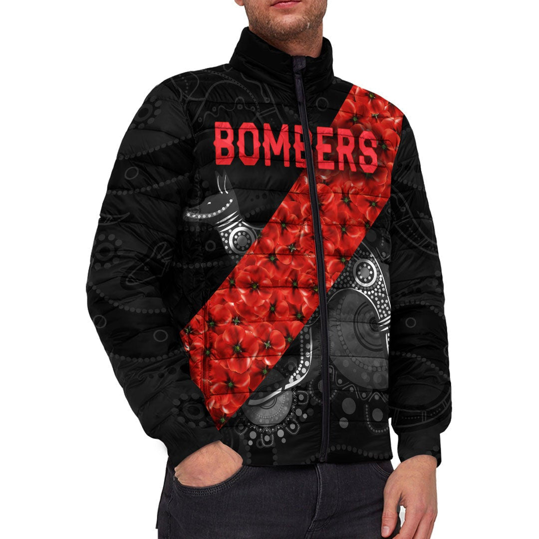 vibehoodie-jackets-essendon-bombers-indigenous-poppy-flower-football-team-padded-jackets
