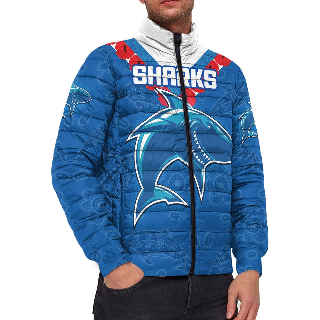 vibehoodie-jackets-cronulla-sutherland-sharks-simple-style-rugby-team-padded-jackets