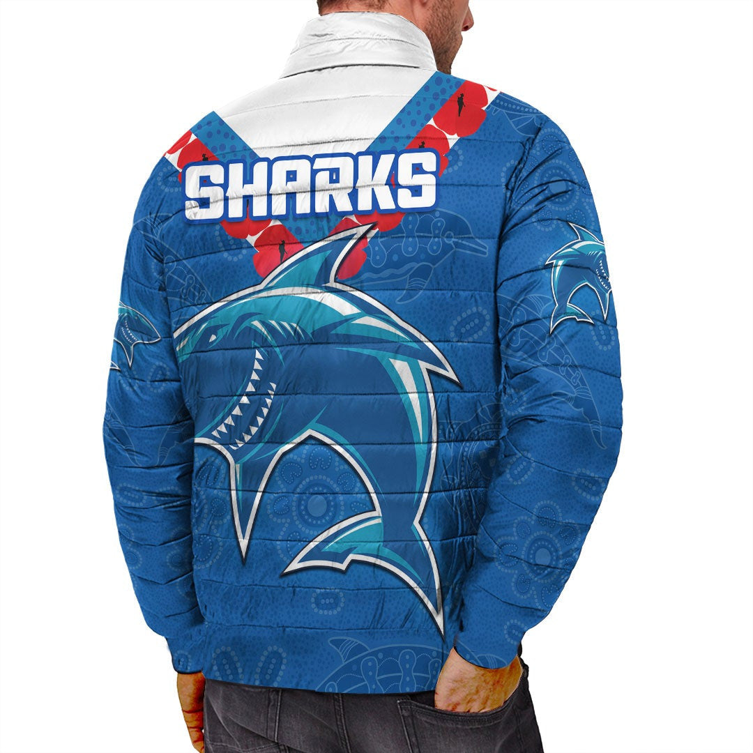 vibehoodie-jackets-cronulla-sutherland-sharks-simple-style-rugby-team-padded-jackets