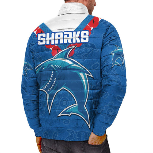 vibehoodie-jackets-cronulla-sutherland-sharks-simple-style-rugby-team-padded-jackets