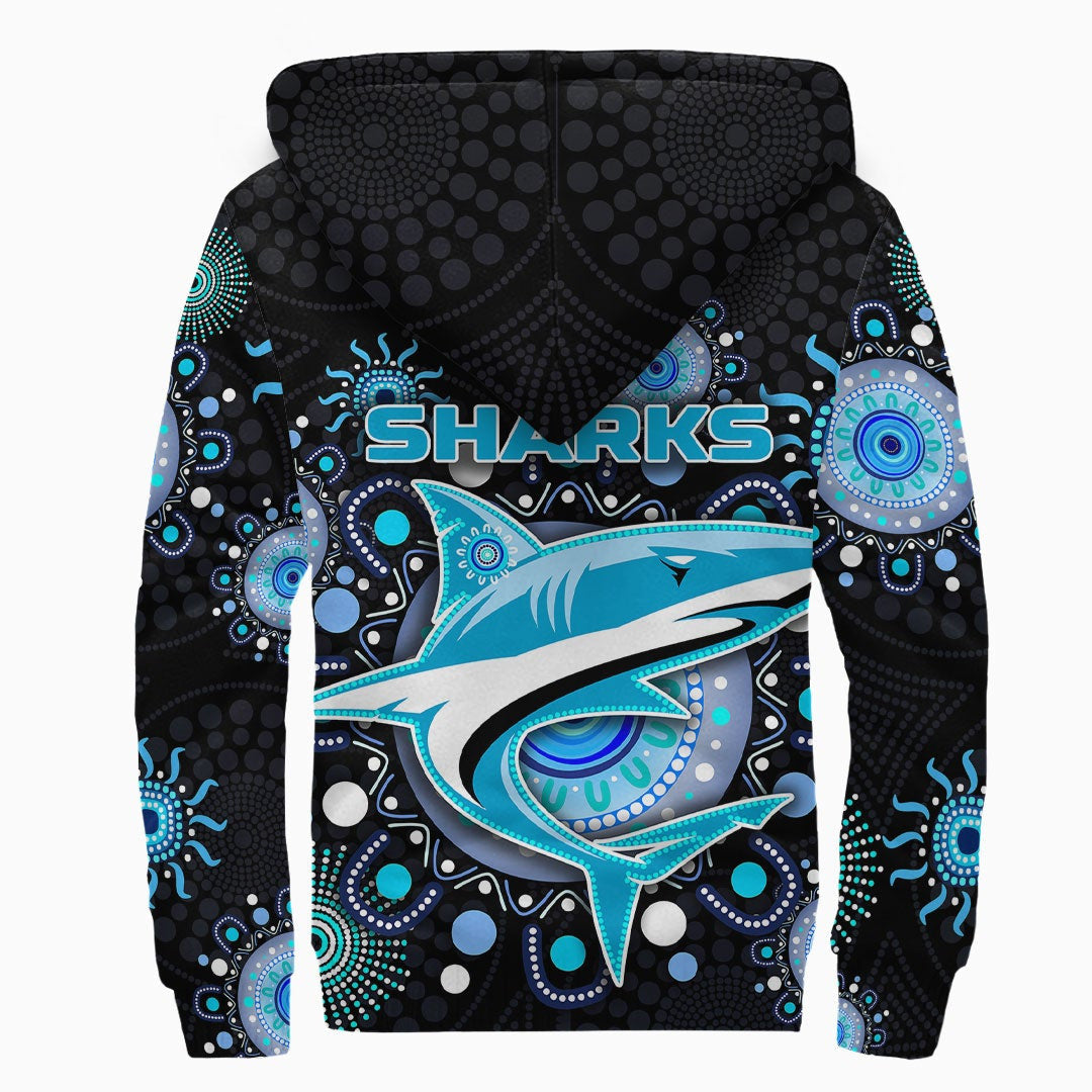vibehoodie-hoodie-cronulla-sutherland-sharks-indigenous-black-rugby-team-sherpa-hoodies