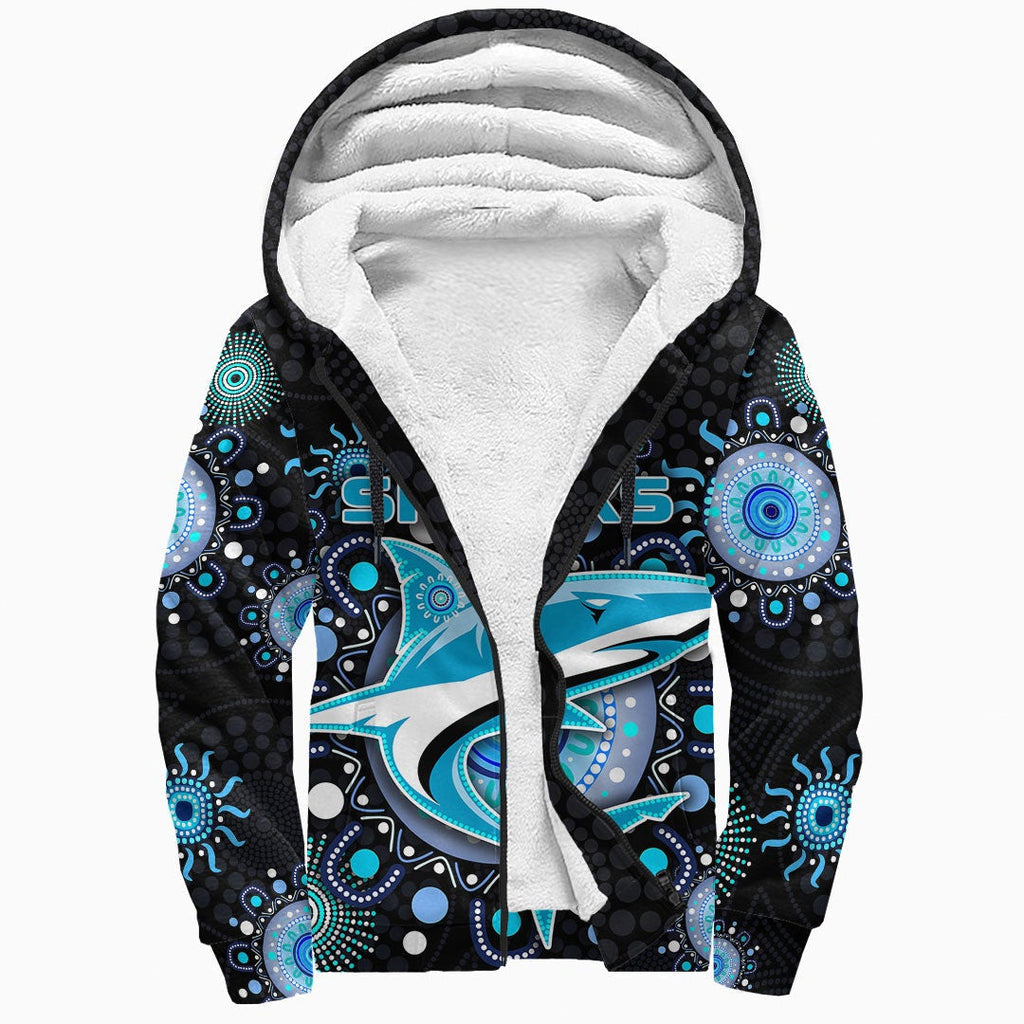 vibehoodie-hoodie-cronulla-sutherland-sharks-indigenous-black-rugby-team-sherpa-hoodies