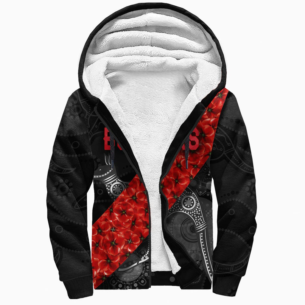 vibehoodie-hoodie-essendon-bombers-indigenous-poppy-flower-football-team-sherpa-hoodies