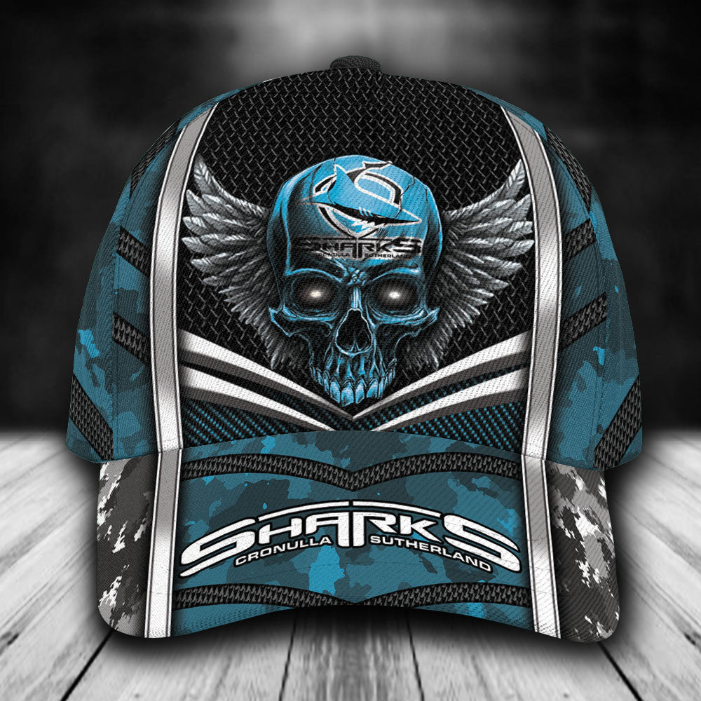 nrl-cronulla-sutherland-sharks-skull-classic-cap-custom-name