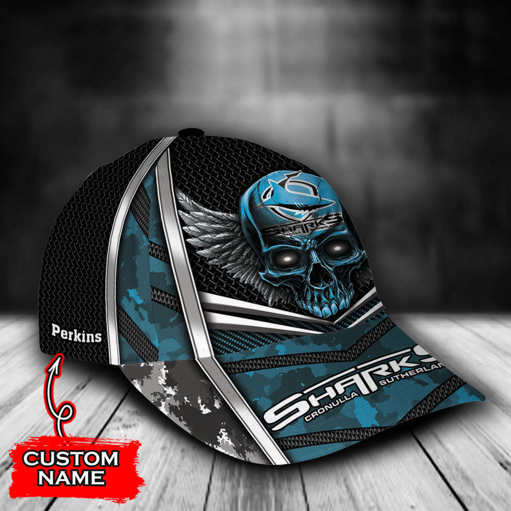 nrl-cronulla-sutherland-sharks-skull-classic-cap-custom-name