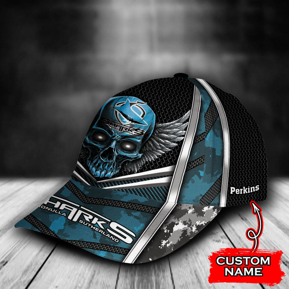 nrl-cronulla-sutherland-sharks-skull-classic-cap-custom-name