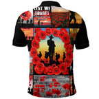 1stheworld-clothing-anzac-day-lest-we-forget-banner-polo-shirt
