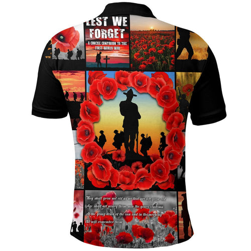 1stheworld-clothing-anzac-day-lest-we-forget-banner-polo-shirt