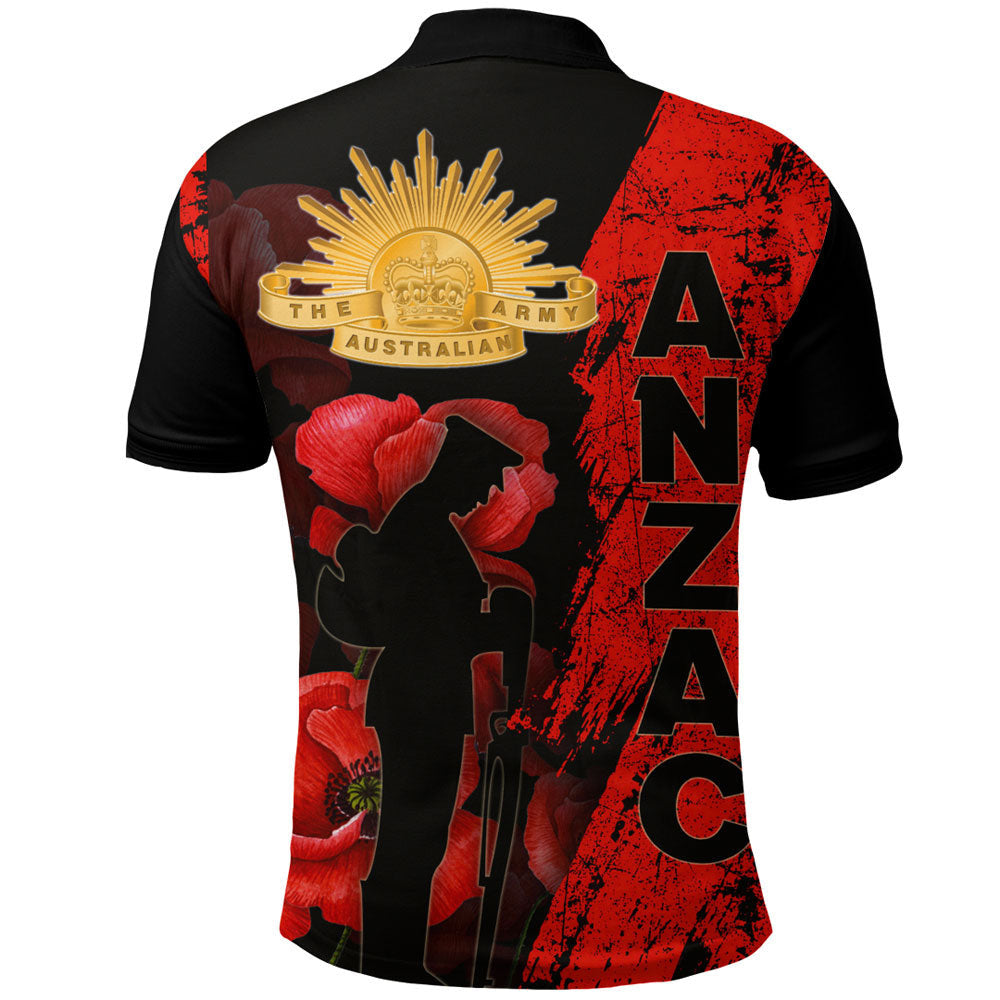 1stheworld-clothing-anzac-day-soldier-silhouette-remembrance-polo-shirt
