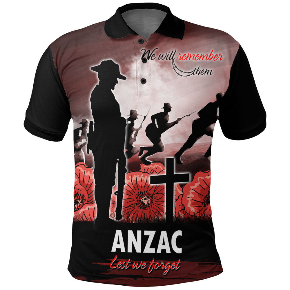 1stheworld-clothing-anzac-day-we-will-remember-them-special-version-polo-shirt