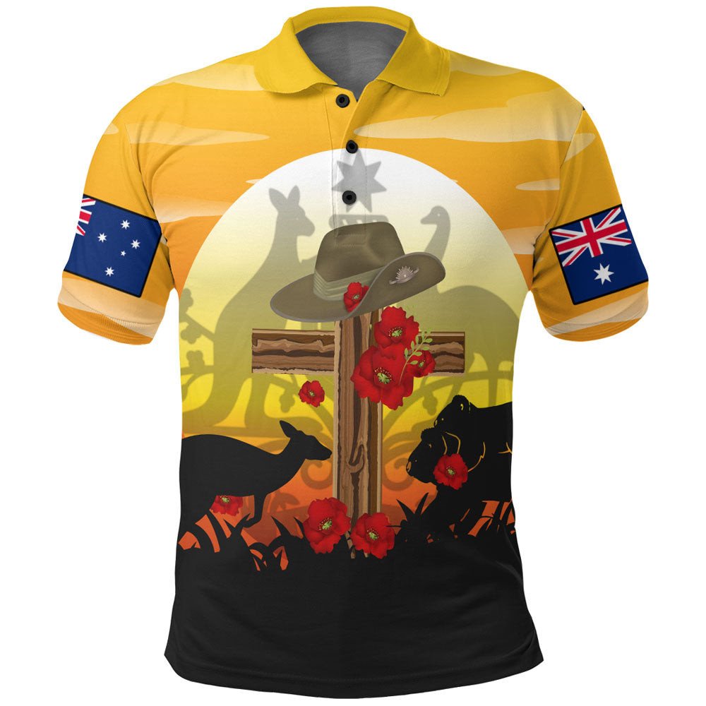 1stheworld-clothing-anzac-day-lest-we-forget-animal-polo-shirt