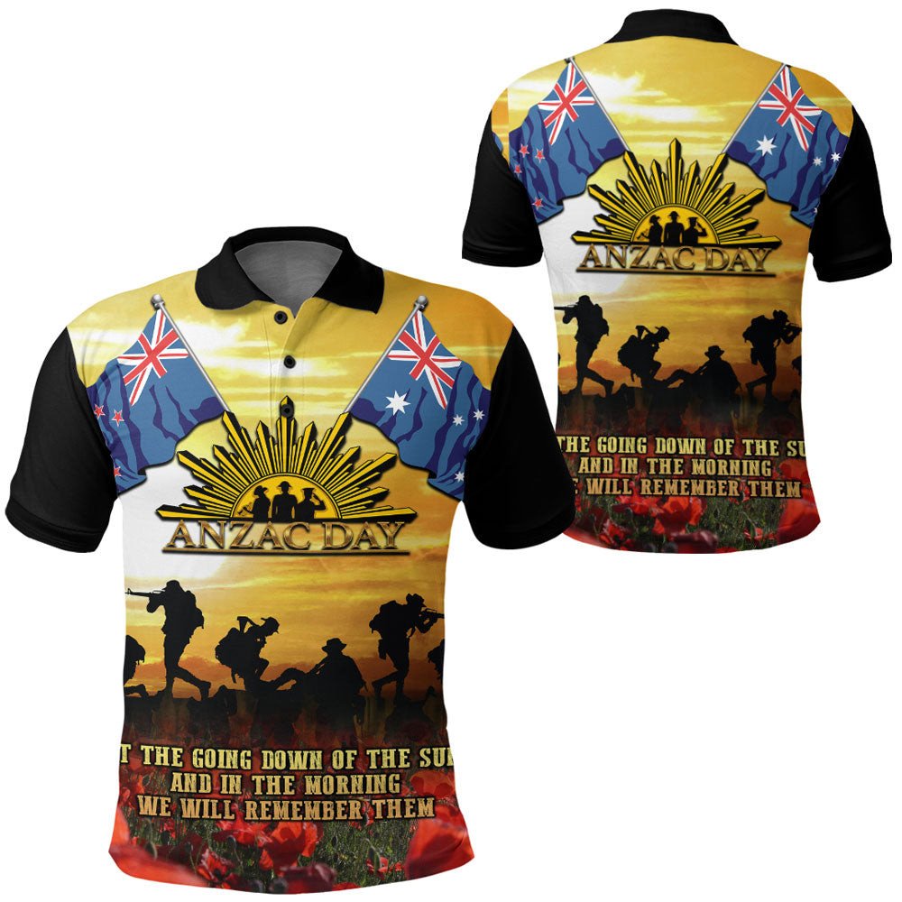 1stheworld-clothing-anzac-day-soldier-going-down-of-the-sun-polo-shirt