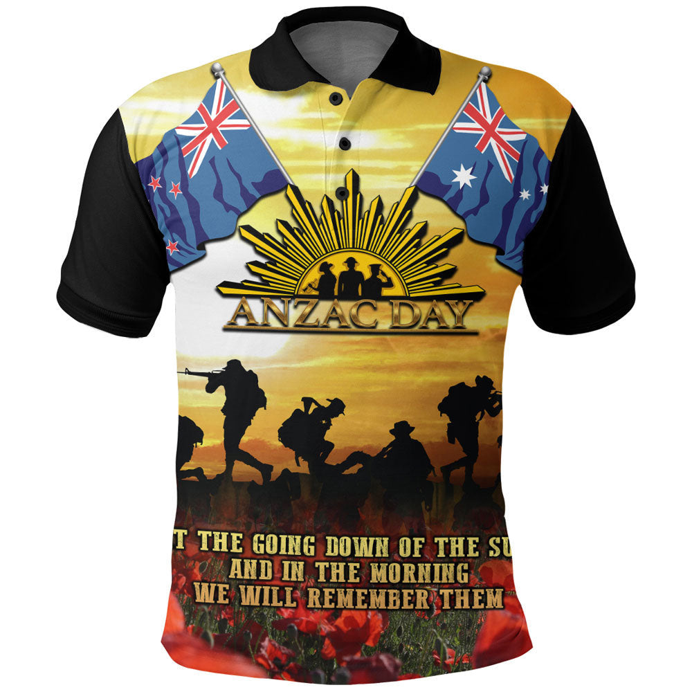 1stheworld-clothing-anzac-day-soldier-going-down-of-the-sun-polo-shirt