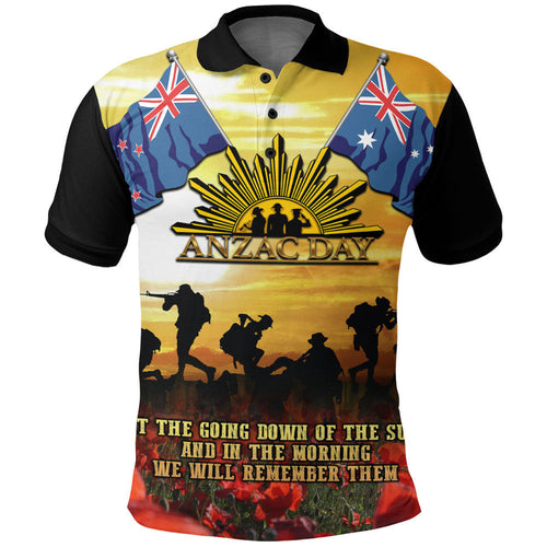 1stheworld-clothing-anzac-day-soldier-going-down-of-the-sun-polo-shirt