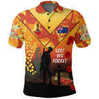 1stheworld-clothing-custom-australia-anzac-lest-we-forget-2022-orange-polo-shirt