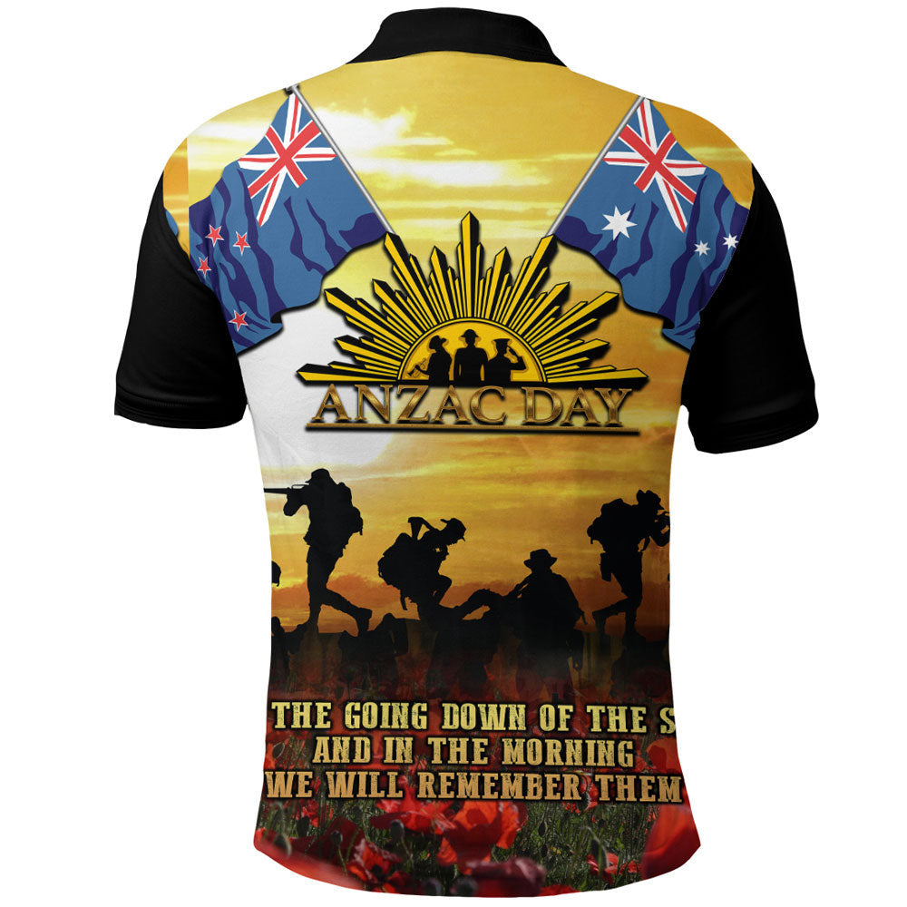 1stheworld-clothing-anzac-day-soldier-going-down-of-the-sun-polo-shirt