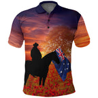 1stheworld-clothing-australia-lest-we-forget-light-horse-silhouette-polo-shirt