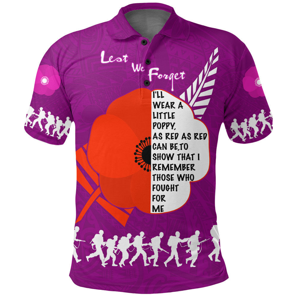 1stheworld-clothing-custom-new-zealand-anzac-red-poopy-purple-polo-shirt