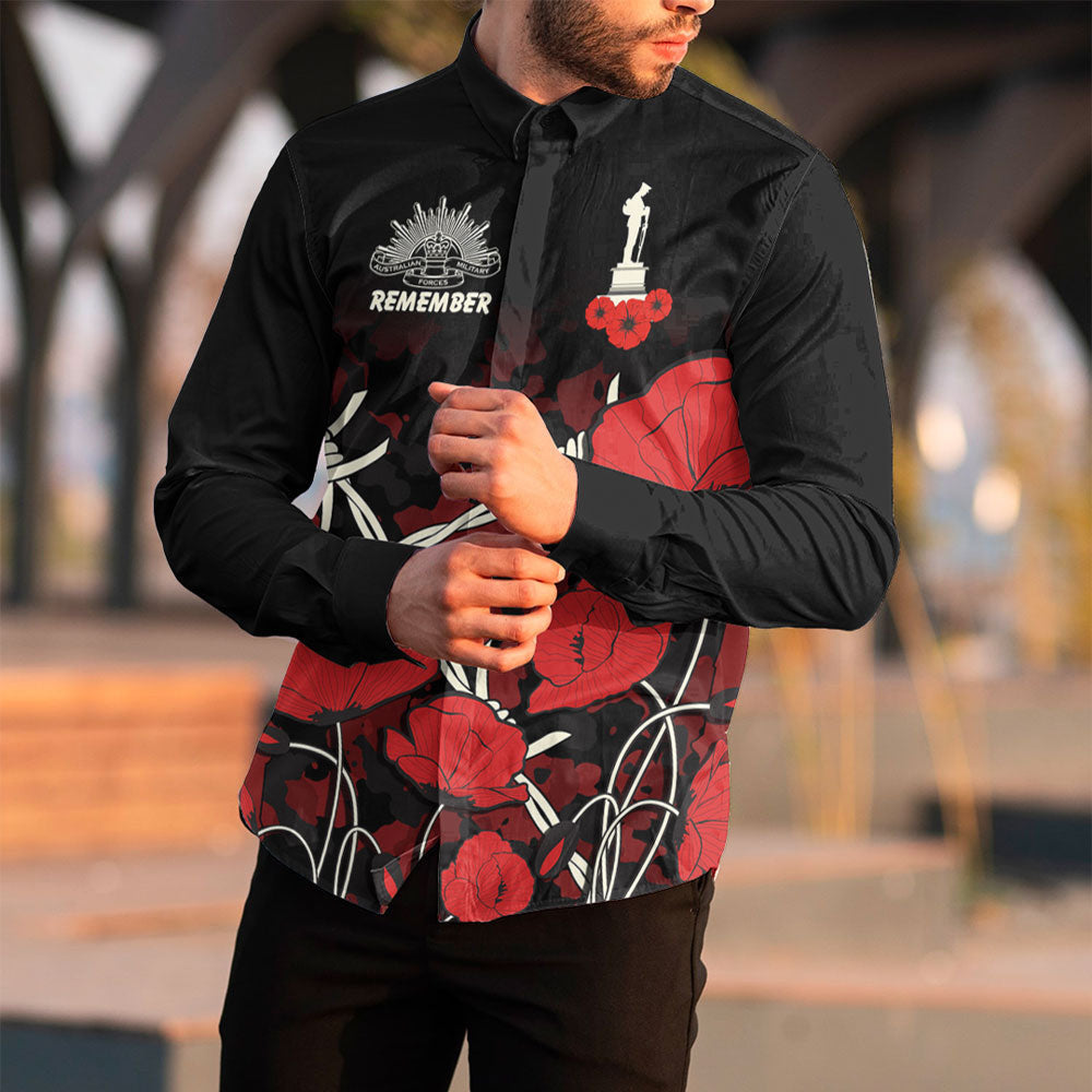 vibehoodie-clothing-custom-anzac-day-camouflage-poppy-barbed-wire-long-sleeve-button-shirt