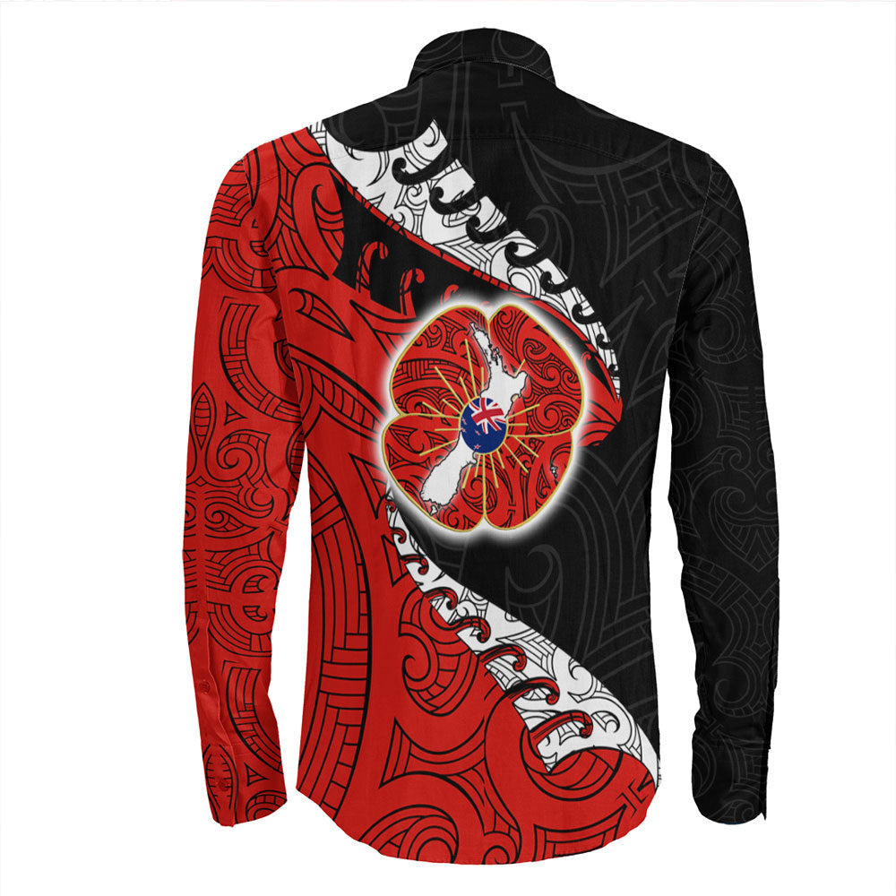 vibehoodie-clothing-anzac-poppy-fern-long-sleeve-button-shirt